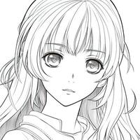 Anime Girl Coloring Pages photo