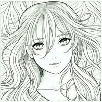 Anime Girl Coloring Pages photo