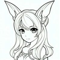 Anime Girl Coloring Pages photo