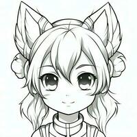 Anime Girl Coloring Pages photo