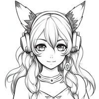 Anime Girl Coloring Pages photo