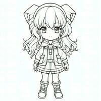 Anime Girl Coloring Pages photo