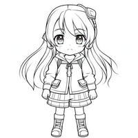 Anime Girl Coloring Pages photo