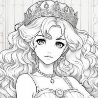 Anime Girl Coloring Pages photo