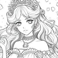 Anime Girl Coloring Pages photo