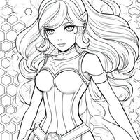 Anime Girl Coloring Pages photo