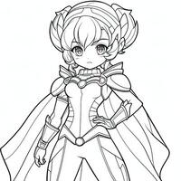 Anime Girl Coloring Pages photo