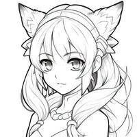 Anime Girl Coloring Pages photo