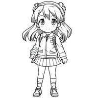 Anime Girl Coloring Pages photo