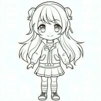 Anime Girl Coloring Pages photo