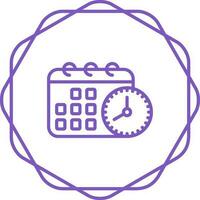 Calendar with clock Vector Icon
