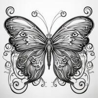 Art Nouveau Butterfly Coloring Pages photo