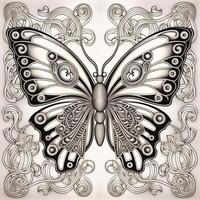 Art Nouveau Butterfly Coloring Pages photo