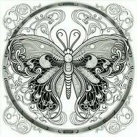 Art Nouveau Butterfly Coloring Pages photo