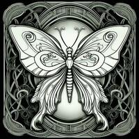 Art Nouveau Butterfly Coloring Pages photo