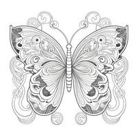 Art Nouveau Butterfly Coloring Pages photo