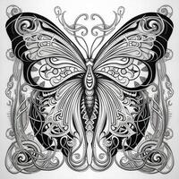 Art Nouveau Butterfly Coloring Pages photo