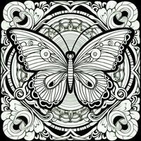Art Nouveau Butterfly Coloring Pages photo
