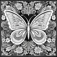 Art Nouveau Butterfly Coloring Pages photo