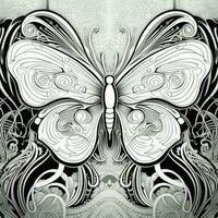 Art Nouveau Butterfly Coloring Pages photo