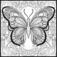 Art Nouveau Butterfly Coloring Pages photo