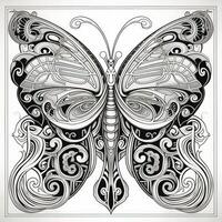 Art Nouveau Butterfly Coloring Pages photo