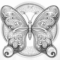 Art Nouveau Butterfly Coloring Pages photo