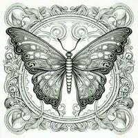 Art Nouveau Butterfly Coloring Pages photo