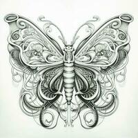 Art Nouveau Butterfly Coloring Pages photo