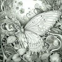 Art Nouveau Butterfly Coloring Pages photo