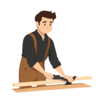 Carpenter working on wood png