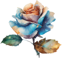 waterverf bloemen rozen PNG transparant achtergrond ai generatief