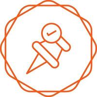 Pushpin with checkmark Vector Icon