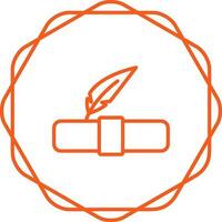 Quill pen with scroll Vector Icon