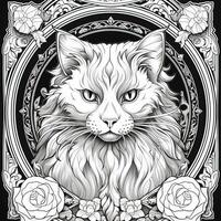 Art Nouveau Cats Coloring Pages photo