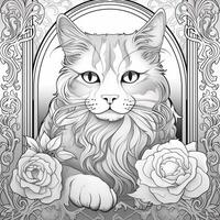 Art Nouveau Cats Coloring Pages photo