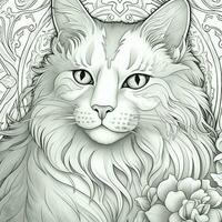 Art Nouveau Cats Coloring Pages photo