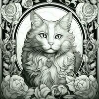 Art Nouveau Cats Coloring Pages photo