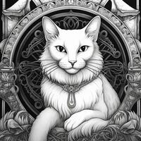 Art Nouveau Cats Coloring Pages photo