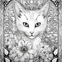 Art Nouveau Cats Coloring Pages photo