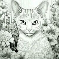 Art Nouveau Cats Coloring Pages photo