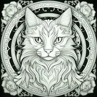 Art Nouveau Cats Coloring Pages photo