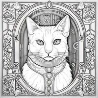 Art Nouveau Cats Coloring Pages photo