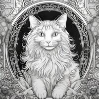 Art Nouveau Cats Coloring Pages photo