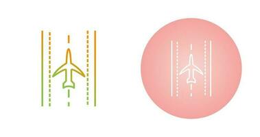 Plane on Runway Vector Icon