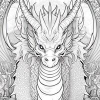 Art Nouveau Dragon Coloring Pages photo