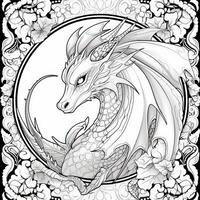 Art Nouveau Dragon Coloring Pages photo