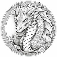 Art Nouveau Dragon Coloring Pages photo