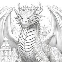 Art Nouveau Dragon Coloring Pages photo