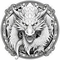 Art Nouveau Dragon Coloring Pages photo